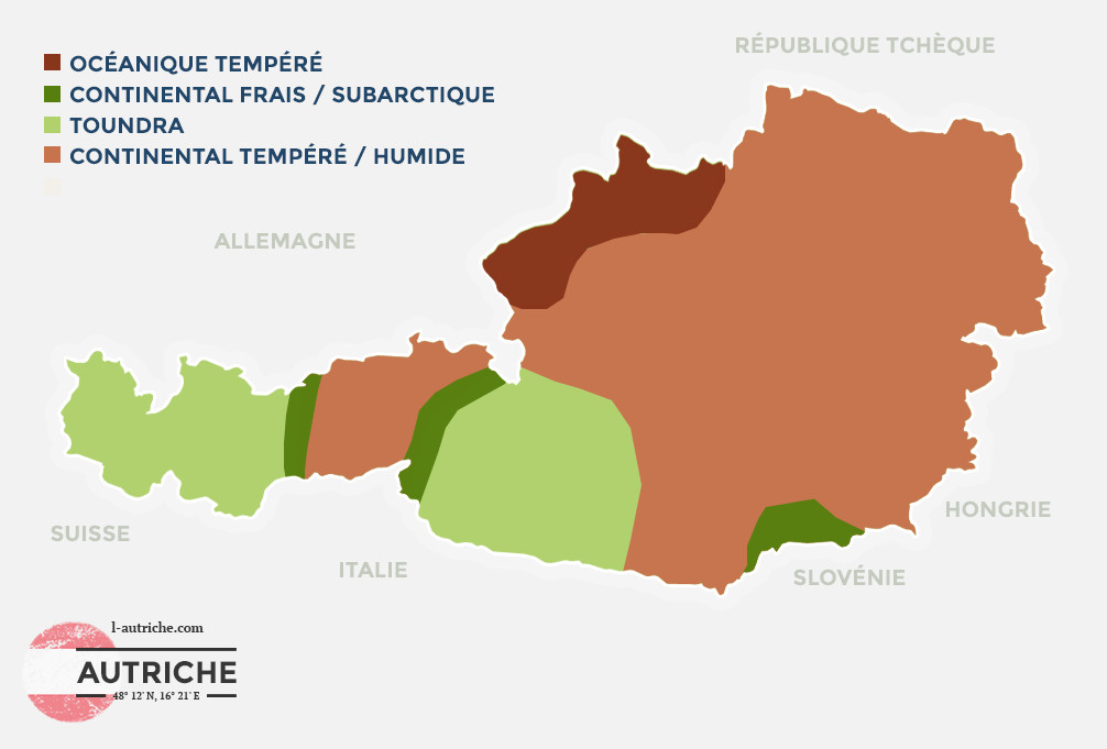 carte climats Autriche