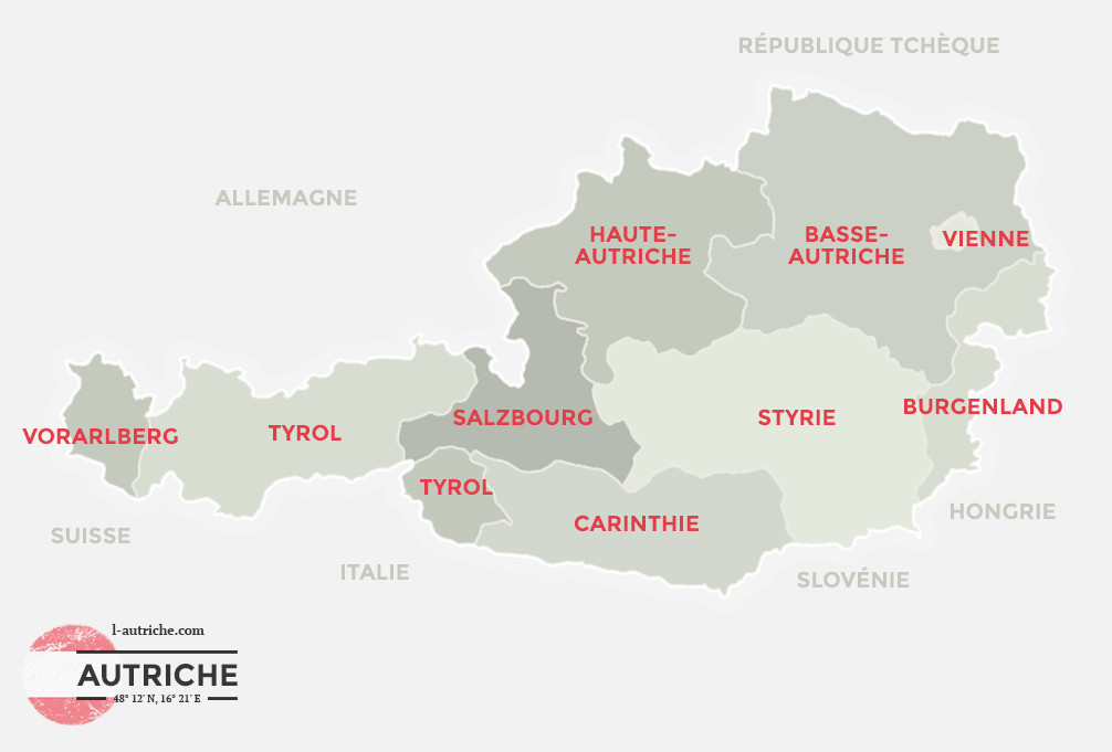 Carte des régions Autriche