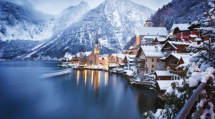 Village des Alpes en hivers